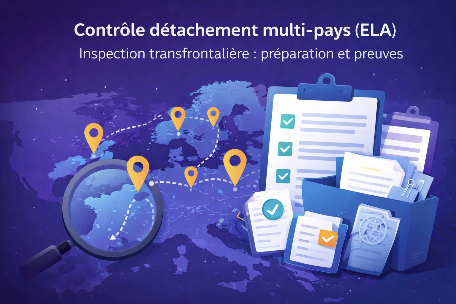 Contrôles détachement : comment se préparer à une inspection multi-pays (ELA), preuves à conserver, erreurs fréquentes